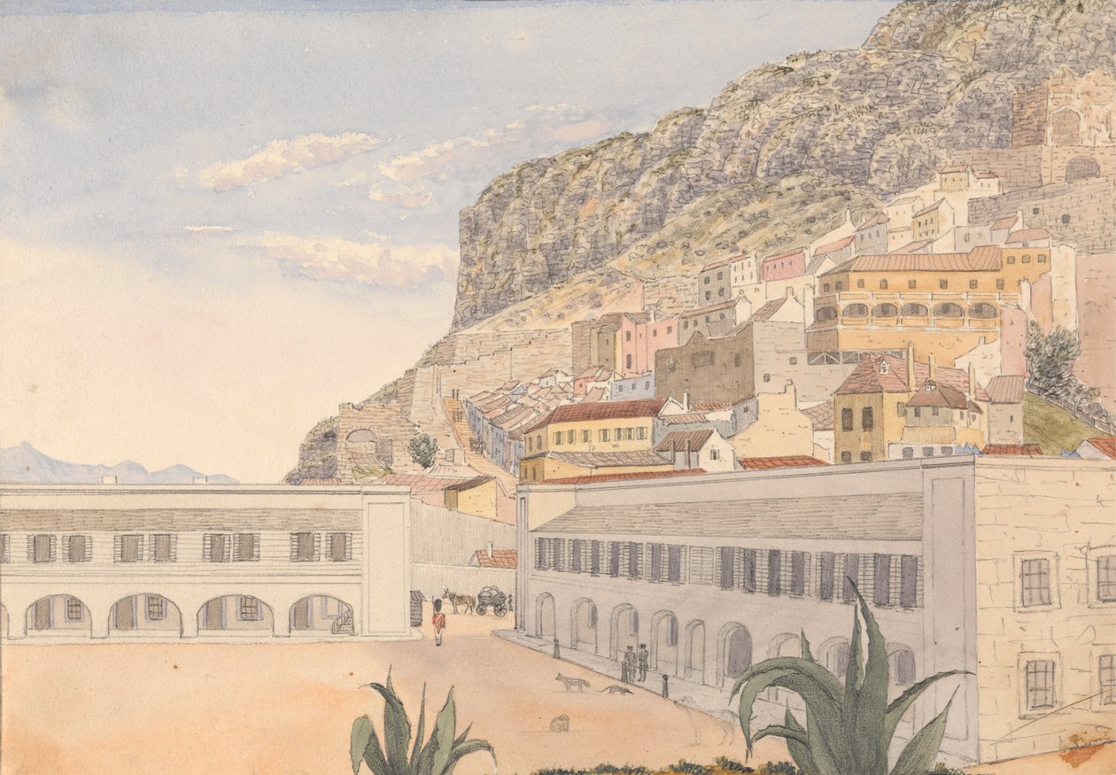Offiserskvarter og kasemattkaserne, Gibraltar av George Lothian Hall