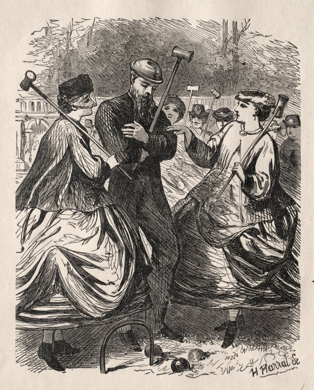 Vår krokettfest, 1864. av George Louis Palmella Busson Du Maurier