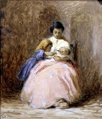 The New Baby, ca. 1870 (olje på lerret) av George Manson