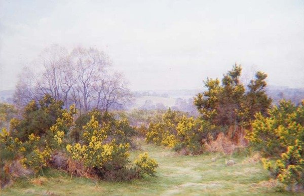 A Surrey Common (akvarell) av George Marks