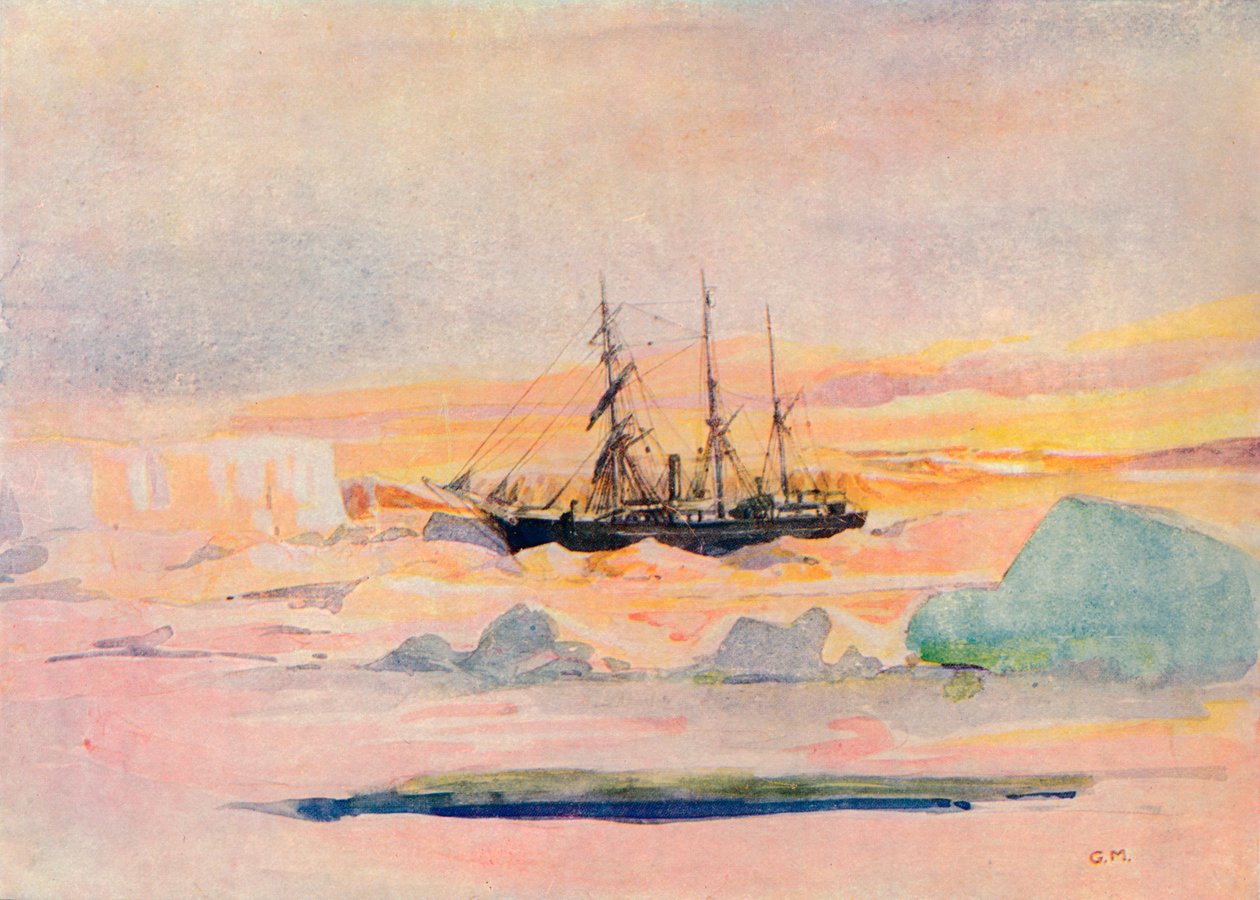 Shackletons skip, Nimrod, i McMurdo Sound, 1909, 1912 av George Marston