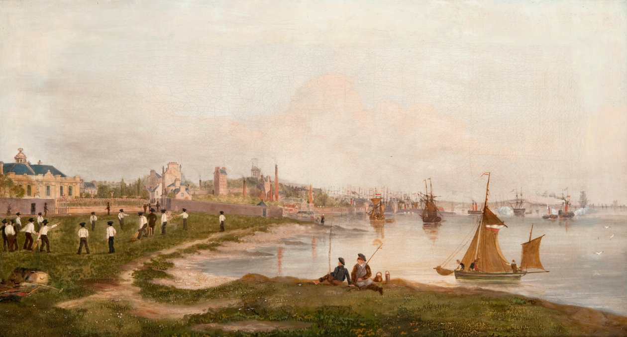Magdalen Green før jernbanen Dundee til Perth av George McGillivray