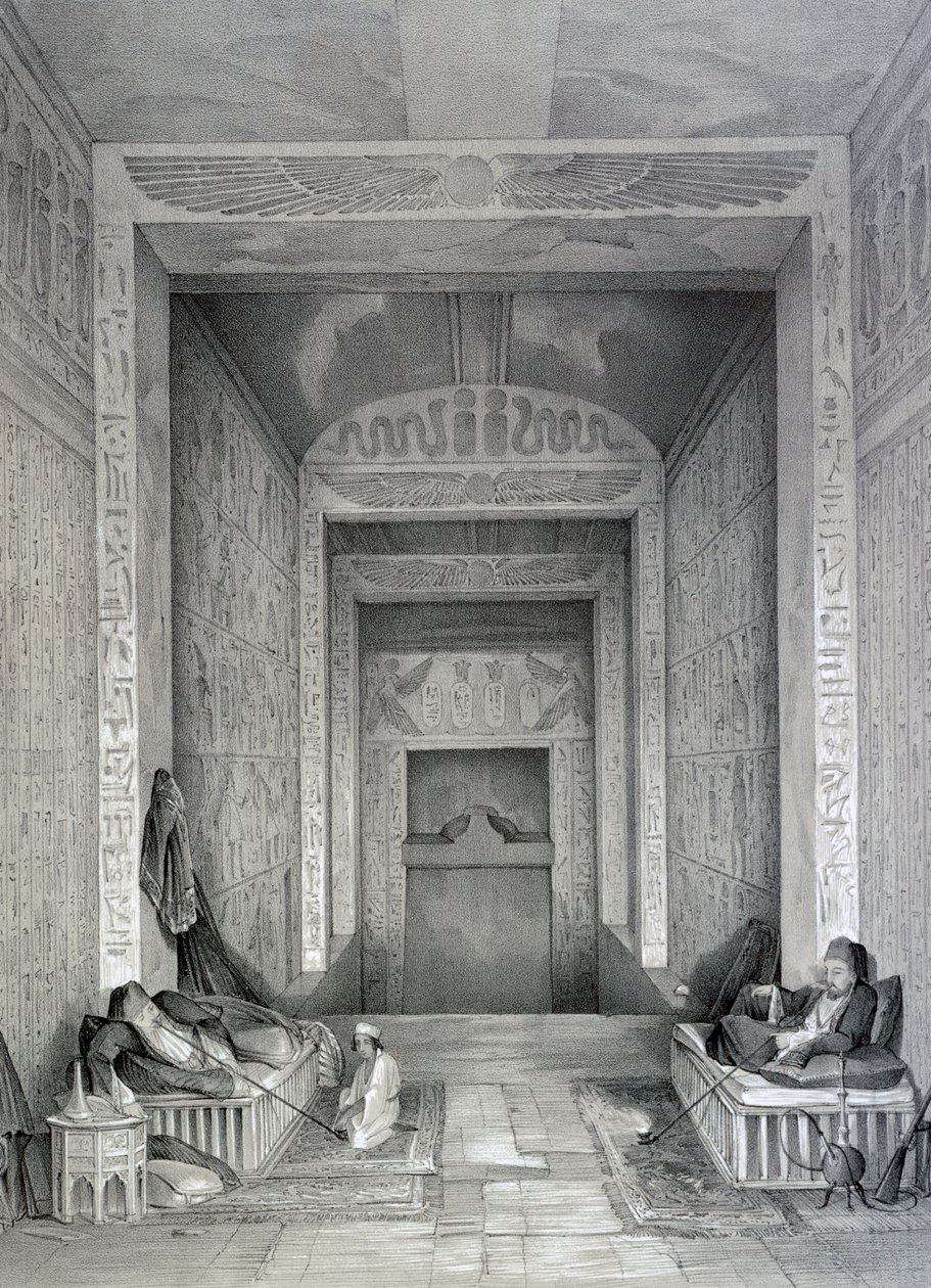 Interiør av et tempel, Egypt, 1800-tallet av George Moore