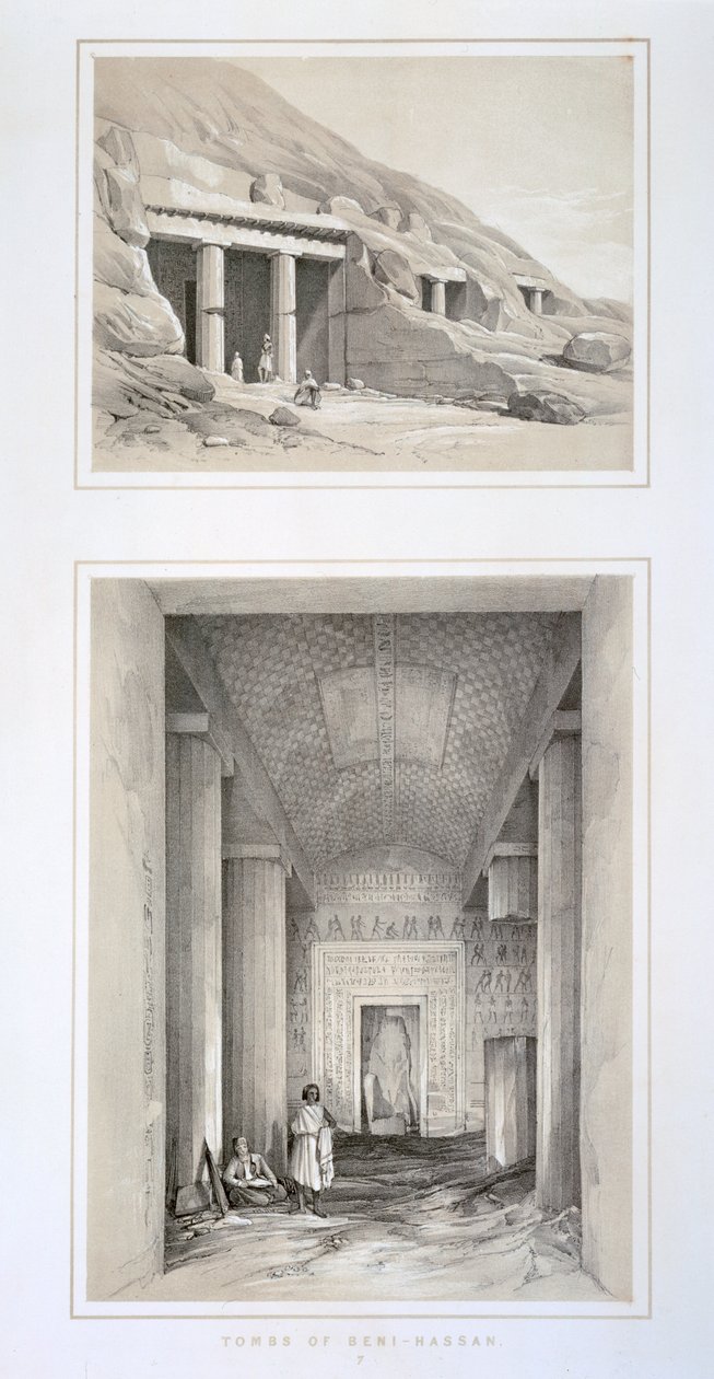 Gravene til Beni-Hassan, Egypt, 1800-tallet av George Moore
