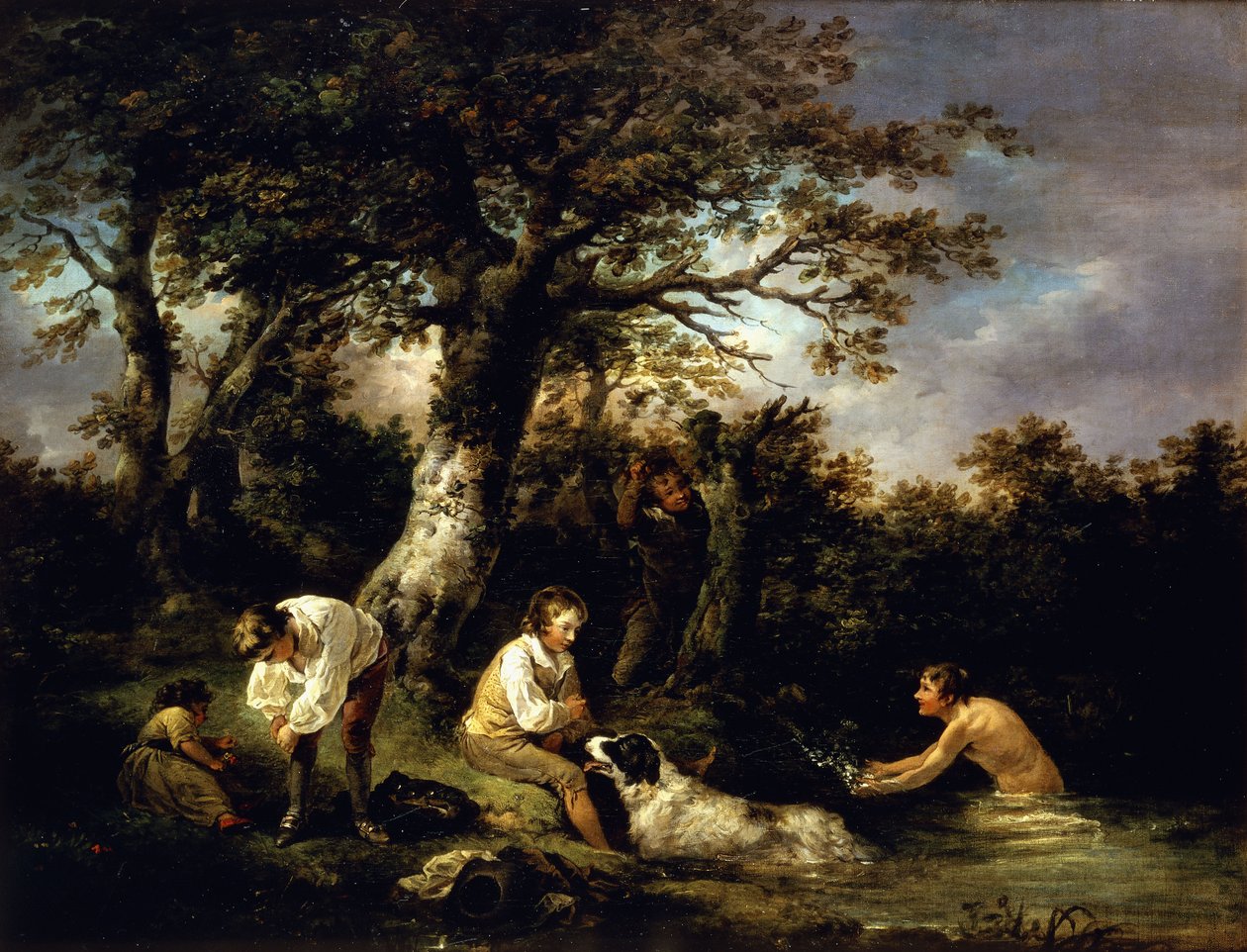 Gutter som bader, av George Morland