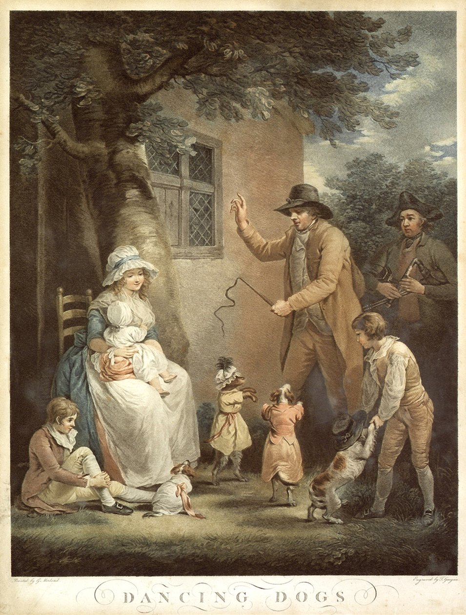 Dansende hunder, ca. 1800 av George Morland