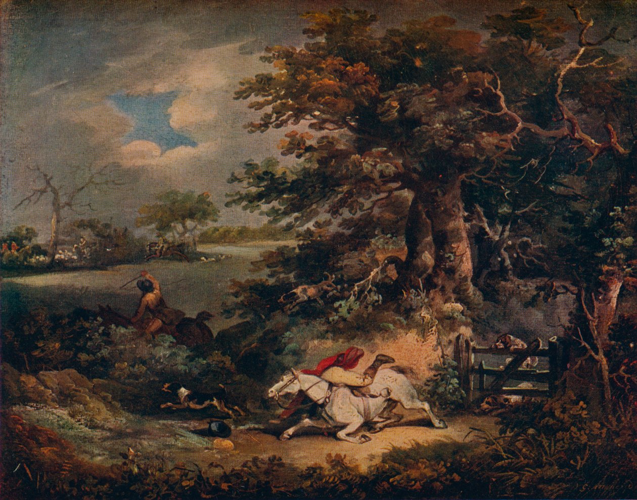 Full Cry - And A Fall, c1790, 1922 av George Morland