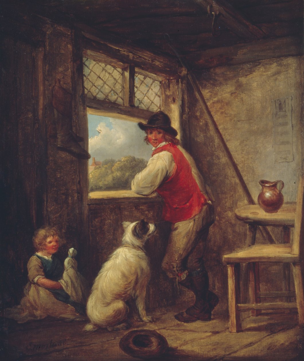 Bonde ved et vindu, tidlig på 1790-tallet. av George Morland