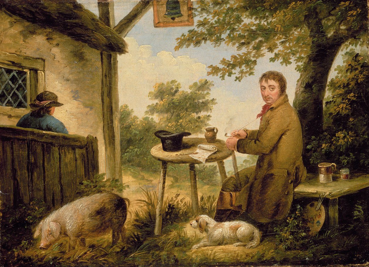 Portrett av kunstneren utenfor Bell Inn av George Morland