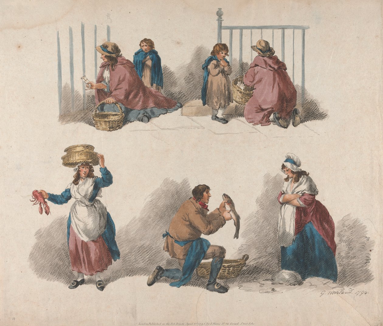 Sett med fem: Fem studier av Peddlers av George Morland