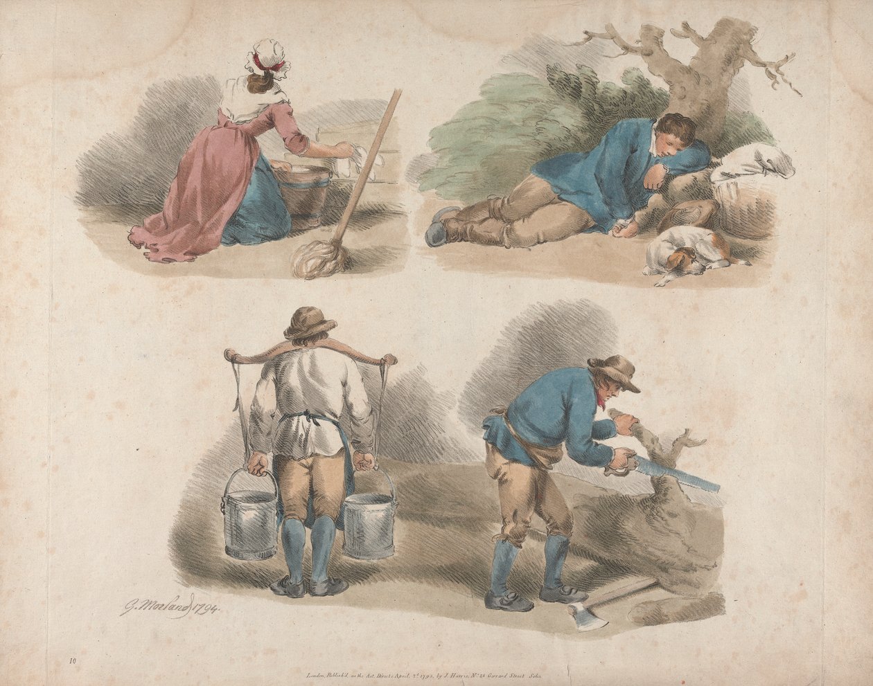 Sett med fem: Studier av arbeidere av George Morland