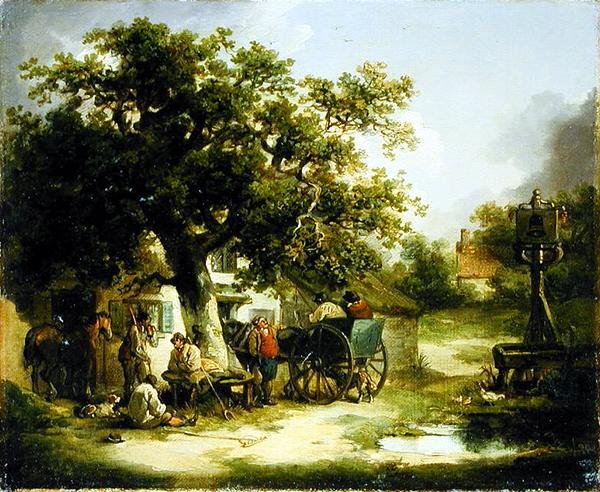 The Bell Inn, Kilburn (olje på lerret) av George Morland