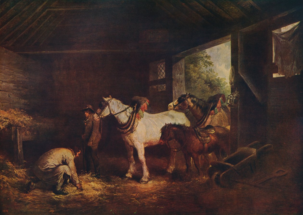 Innsiden av en stall, 1791, c1915 av George Morland