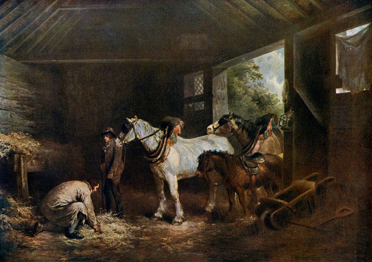 Innsiden av stallen, 1791, 1912. av George Morland