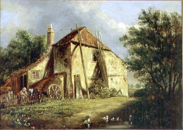 The Old Farm (olje på lerret) av George Morland
