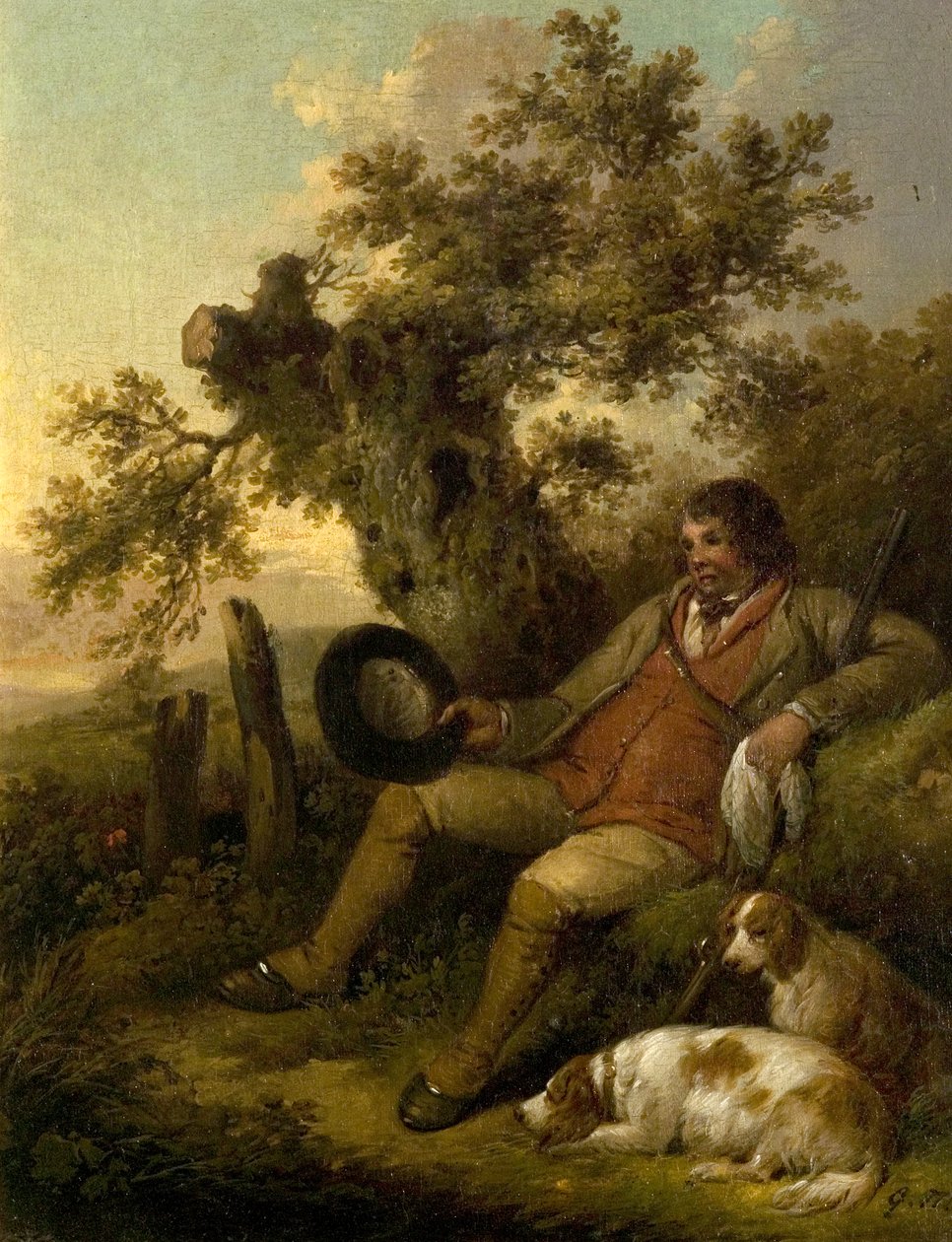 Sportsmannen hviler, ca. 1790 av George Morland