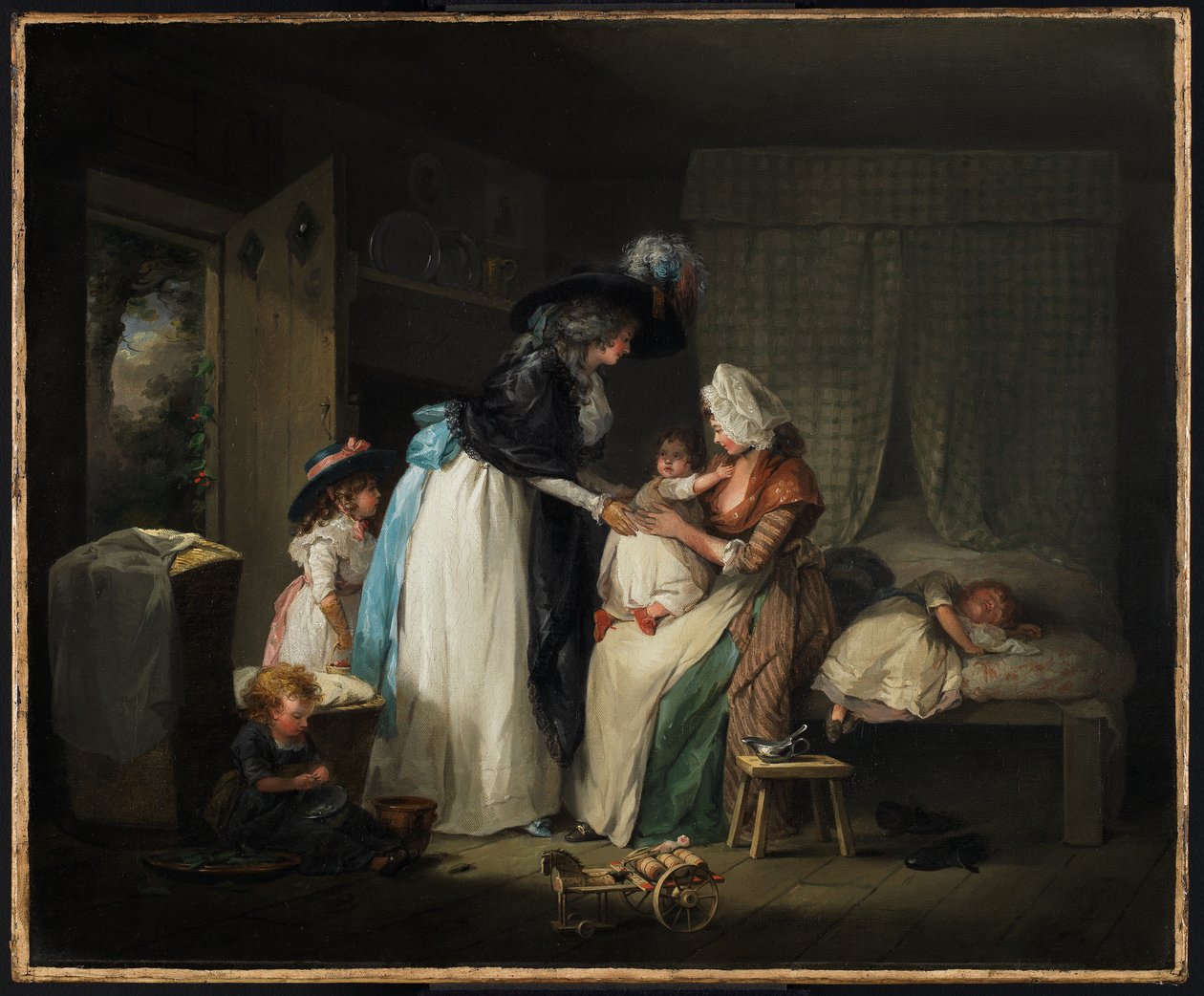 Besøk hos barnet hos sykepleieren av George Morland