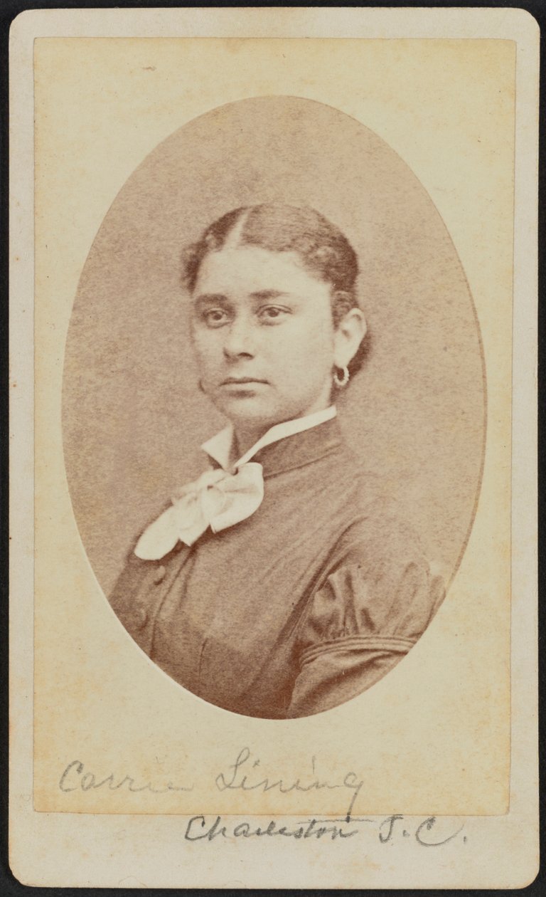 Carte-de-visit-portrett av Carrie Lining, ca. 1875. av George N. Barnard