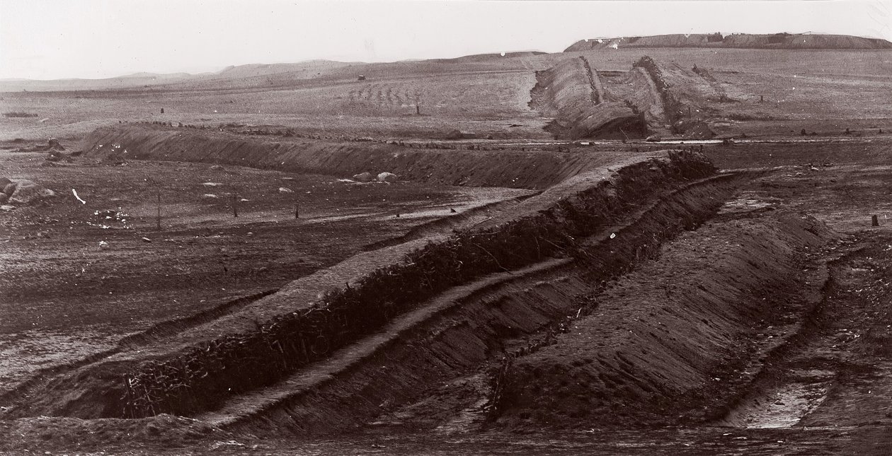 Confederate Earthworks, Centreville, Virginia, 1862. av George N. Barnard