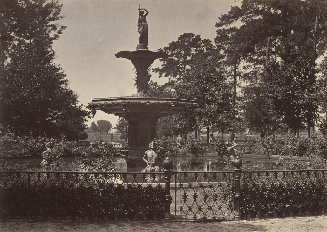 Fountain, Savannah, Georgia, 1860-tallet. av George N. Barnard