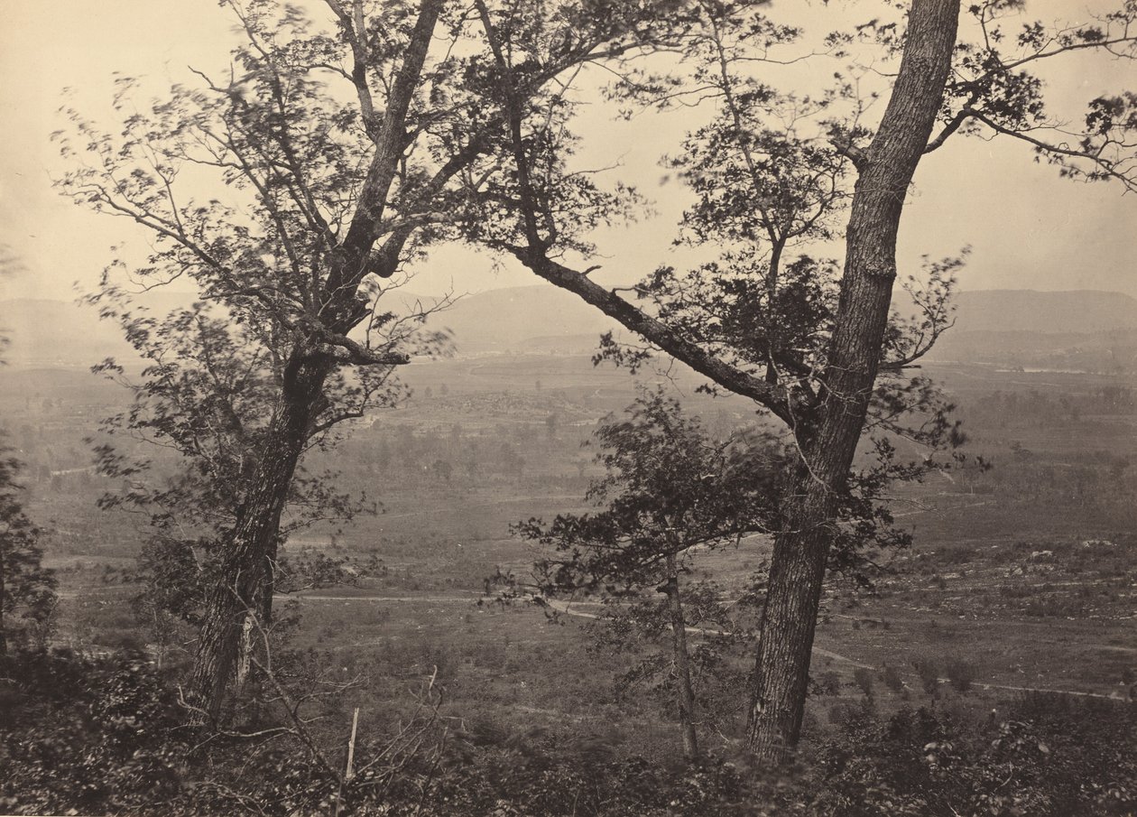 Orchard Knob fra Mission Ridge, 1864-1866. av George N. Barnard