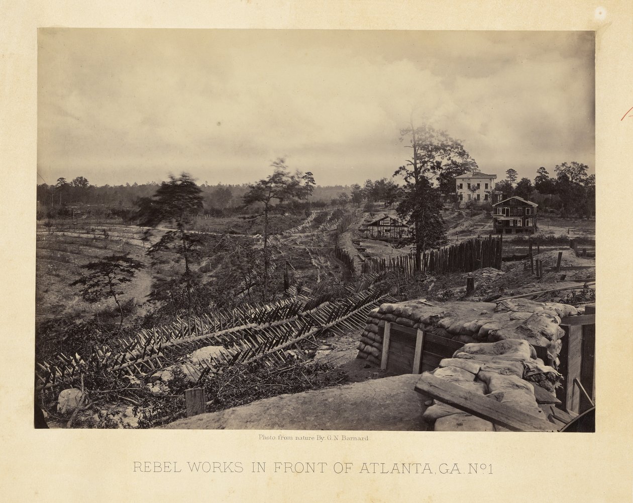 Opprørernes forsvarsverk foran Atlanta, Georgia, nr. 1 av George N. Barnard