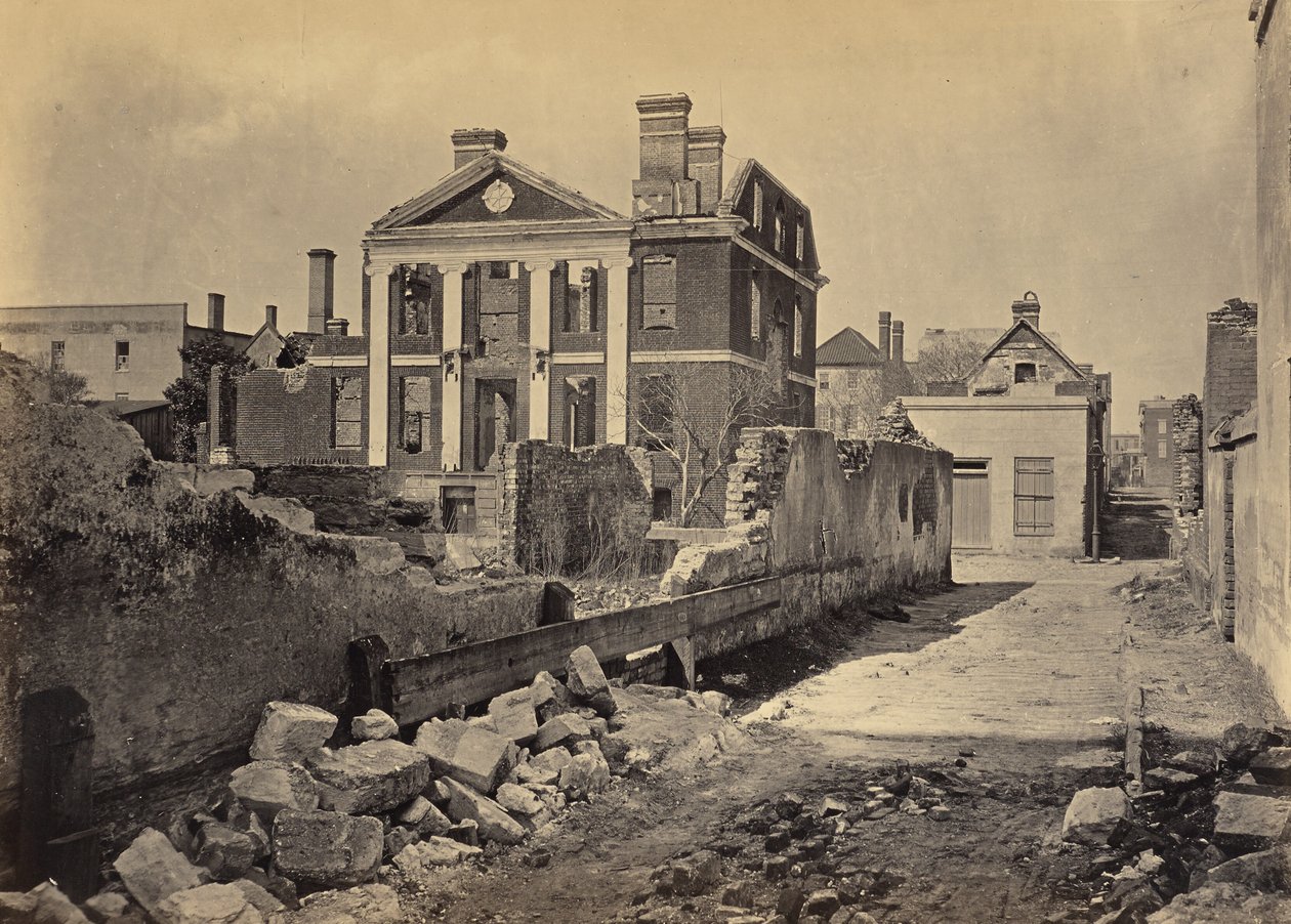 Ruinene av Pinckney-herskapshuset, Charleston, South Carolina av George N. Barnard