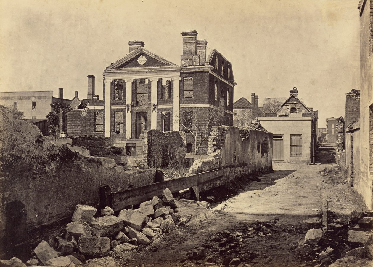 Ruinene av Pinckney-herskapshuset, Charleston, South Carolina av George N. Barnard