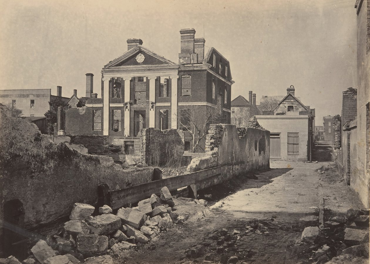 Ruinene av Pinckney Mansion, Charleston, South Carolina, 1860-tallet. av George N. Barnard