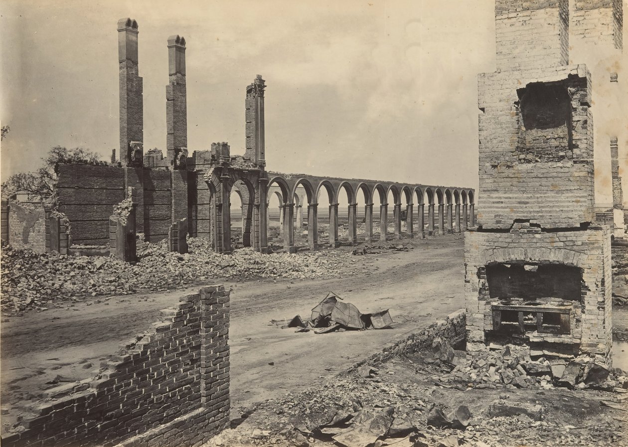 Ruinene av R.R. Depot, Charleston, South Carolina, 1860-tallet. av George N. Barnard