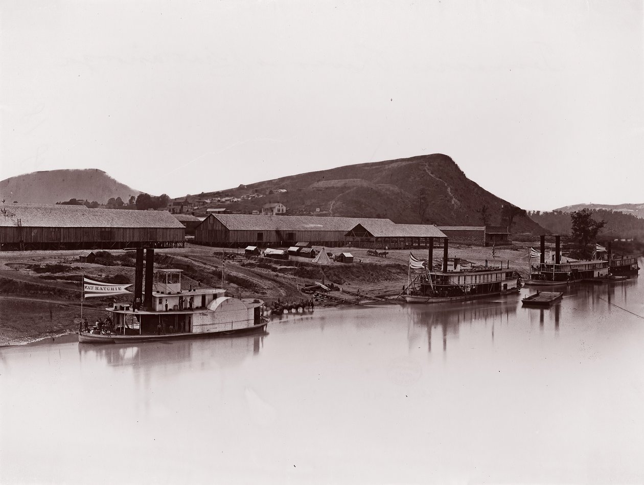 Tennessee River ved Chattanooga 81 Lookout Mountain Spur, ca. 1864. av George N. Barnard