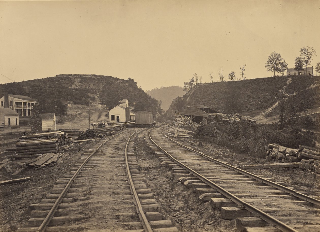Allatoona-passet sett mot nord, Georgia av George N. Barnard
