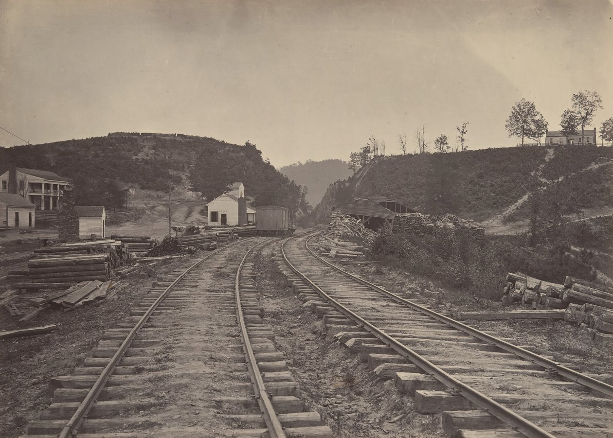 Allatoona-passet ser nordover, Georgia, 1860-tallet. av George N. Barnard