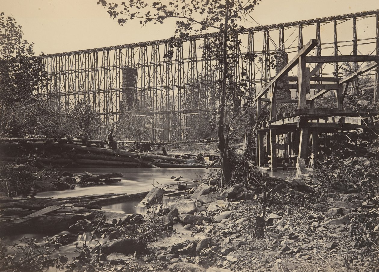 Trestle Bridge ved Whiteside, 1860-tallet. av George N. Barnard