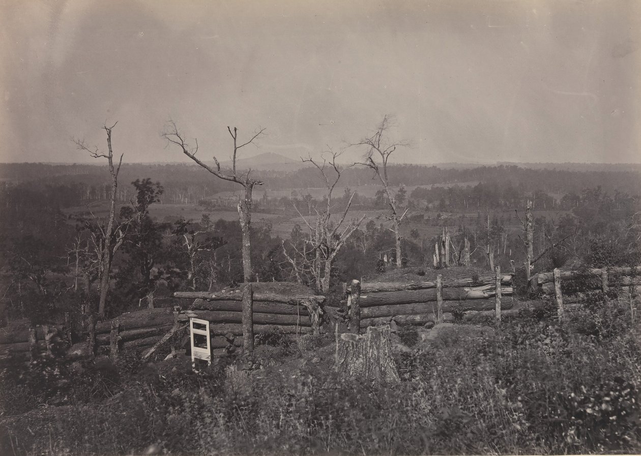 Utsikt over Kenesaw Mountain, Georgia, 1860-tallet. av George N. Barnard