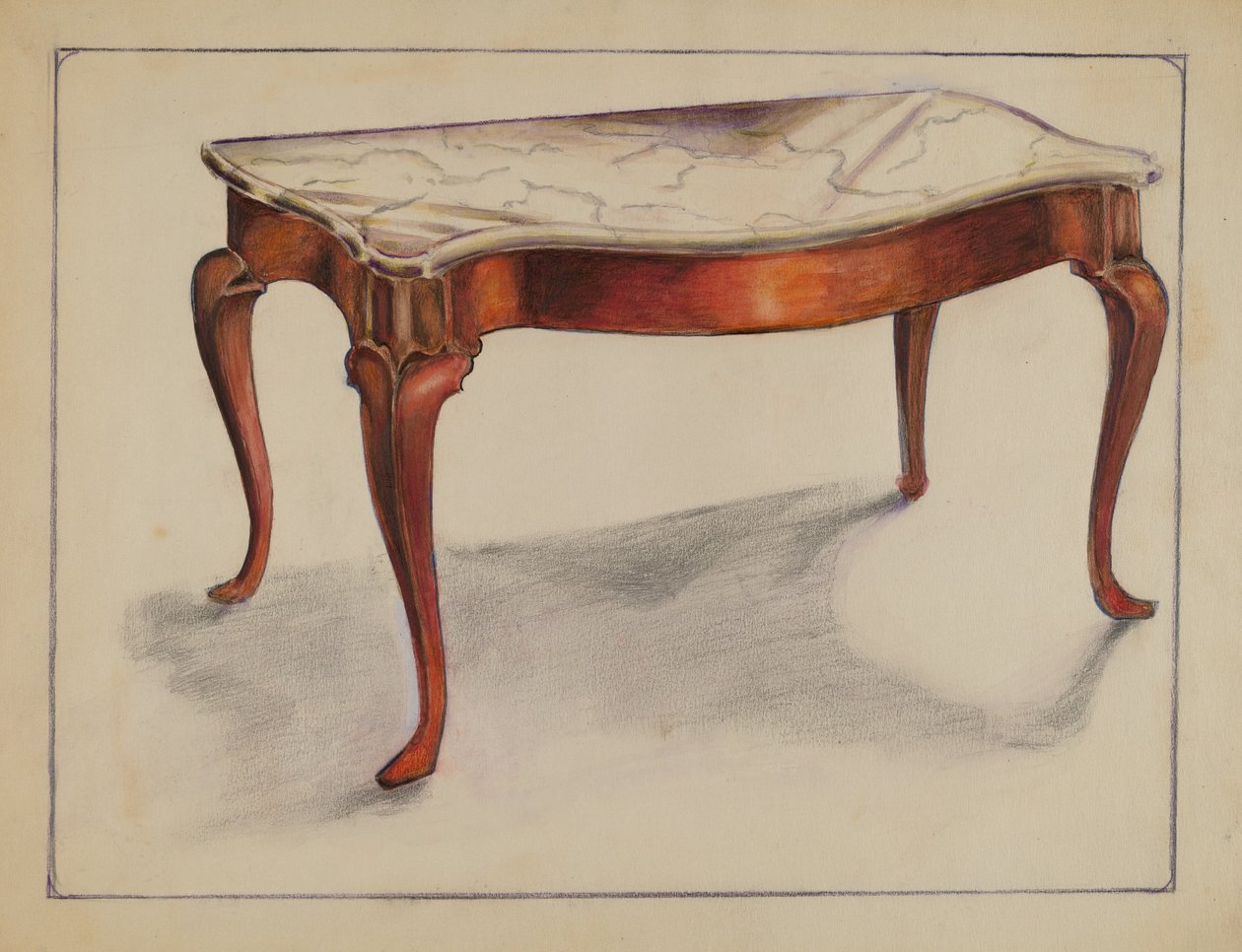 Marmor topp bord av George Nelson