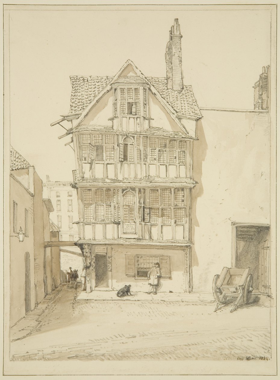 14 Stars', North End, Counterslip utenfor Temple Street (blyant og akvarell på papir) av George Orleans Delamotte