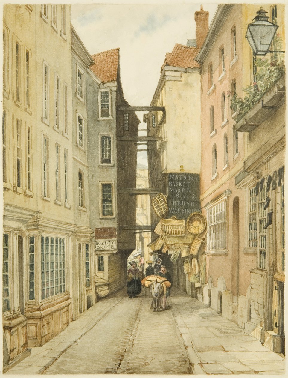 Mary-le-Port Street (blyant og akvarell på papir) av George Orleans Delamotte
