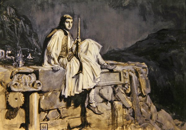 Gresk Guard (gouache på papir) av George Percy Jacob Hood