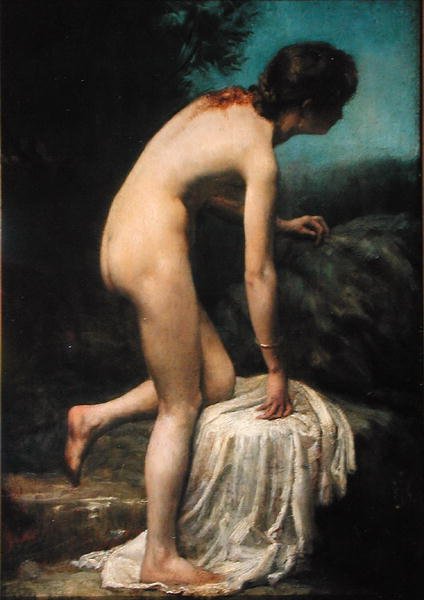 The Bather (olje på lerret) av George Percy Jacomb Hood