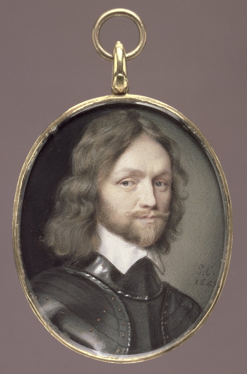 General Henry Ireton (1611-51) parlamentarisk general og Lord Deputy of Ireland (wc på vellum på kort) av George Perfect Harding