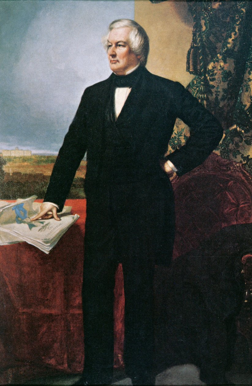 Millard Fillmore (1800-74) (farge litho) av George Peter Alexander (after) Healy