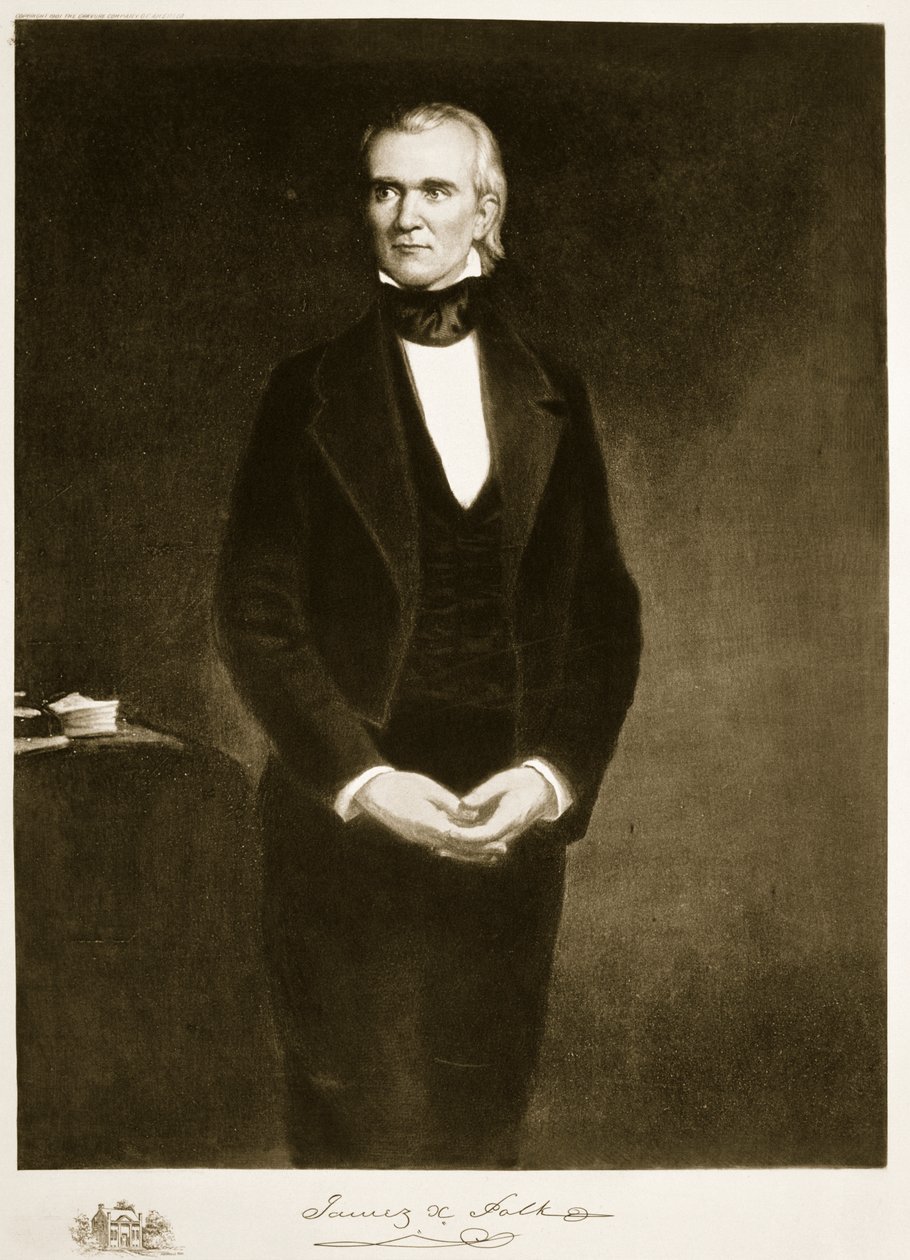 James K. Polk (1795-1849), 11. president i USA, pub. 1901 (fotogravyr) av George Peter Alexander Healy