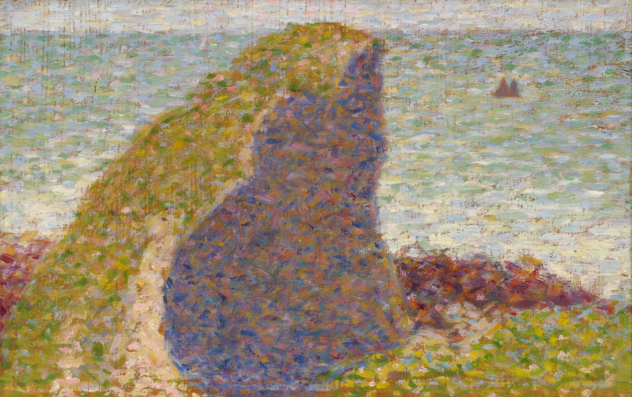 Le Bec du Hoc, Grandcamp Study, 1885 av George Pierre Seurat