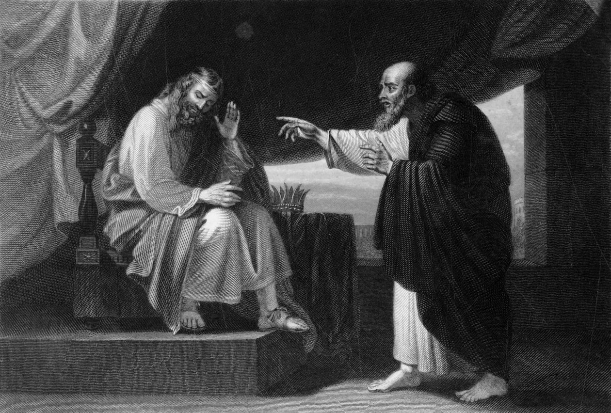 Og Natan sa til David: Du er mannen, c1840. av George Presbury