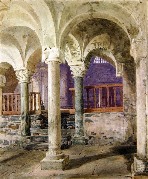 Crypt of St. Nicolas Giornico, Canton Ticino, Sveits av George Price Boyce