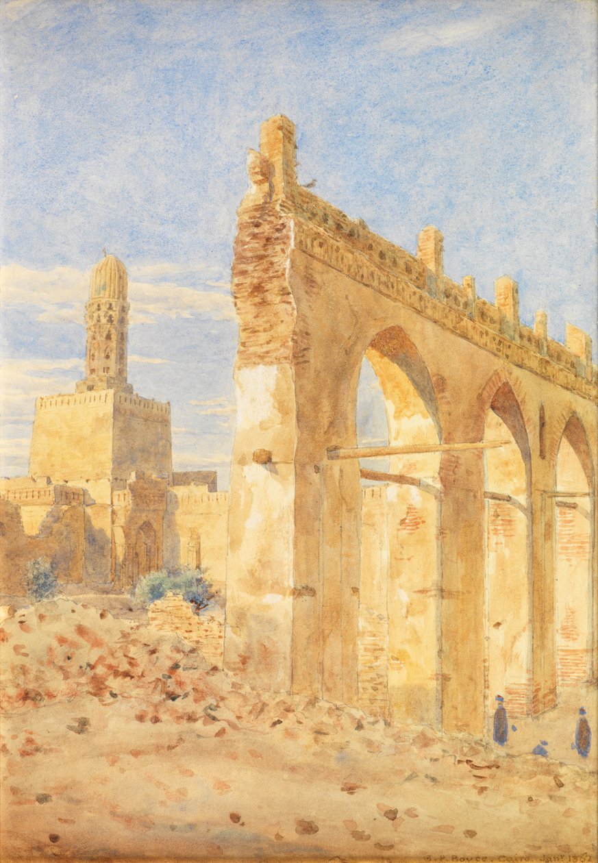 Ruinene av Gama al-Hakim, Kairo (akvarell) av George Price Boyce