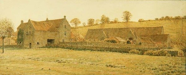 The Old Tithe Barn and Farm House nær Bradford-on-Avon av George Price Boyce