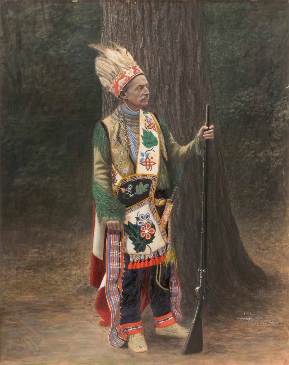 White Man in Chippewa Costume, slutten av 1800-begynnelsen av 1900-tallet. av George Prince