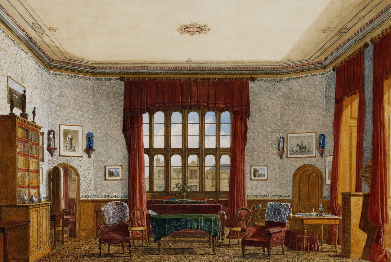 Et interiør av et rom, Christ Church, Oxford, av George Pyne